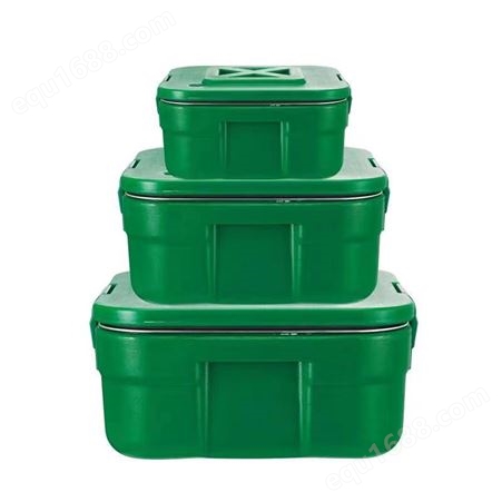跨境新品塑钢保温桶 不锈钢正方形保温盆三件套户外便携套桶