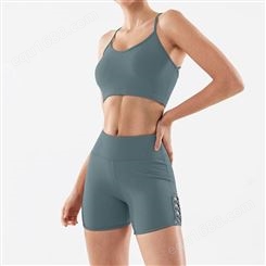 亚马逊外贸欧美女式瑜伽短裤跑步健身修身弹力防速干瑜伽裤