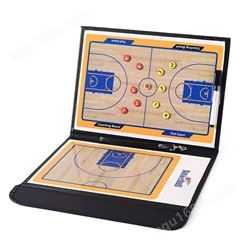 篮球战术板 彩色2.5折折叠教练板 皮革示教板 磁性带笔 长期供应