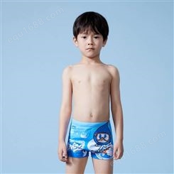 LI-NING LNKT799儿童泳裤卡通印花平角速干泳裤舒适透气运动